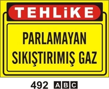 Parlamayan Sıkıştırılmış Gaz 25x35 cm Sticker (Yapışkanlı) Etiket
