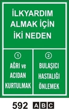 İlk Yardım Almak İçin İki Neden 25x35 cm Sticker (Yapışkanlı) Etiket