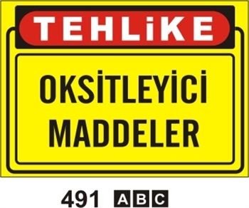 Oksitleyici Maddeler 25x35 cm Sticker (Yapışkanlı) Etiket