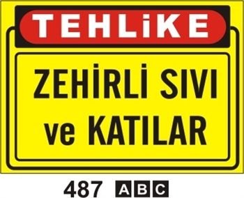 Zehirli Sıvı ve Katılar 35x50 cm Sticker (Yapışkanlı) Etiket