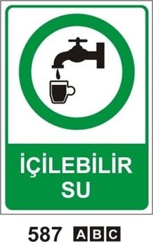 İçilebilir Su 35x50 cm Sticker (Yapışkanlı) Etiket