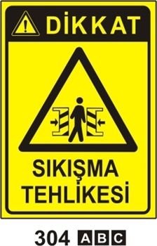 Sıkışma Tehlikesi 35x50 cm Sticker (Yapışkanlı) Etiket