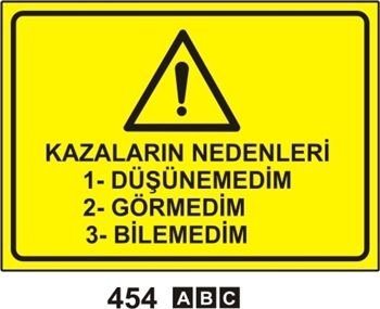 Kazaların Nedenleri 25x35 cm Sticker (Yapışkanlı) Etiket