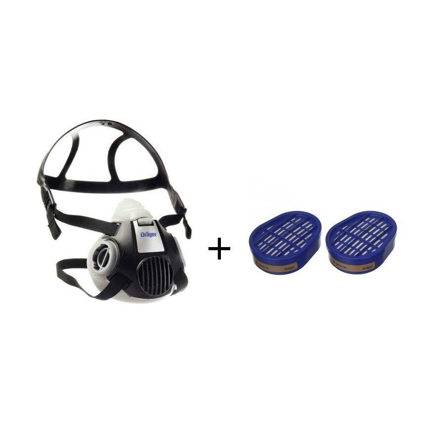 Drager X-Plore 3300 Yarım yüz Maskesi + ABEK1Filtre Dahil Kombine Set