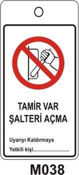 TAMİR VAR ŞALTERİ AÇMA 12.5x20 cm Mıknatızlı Levha