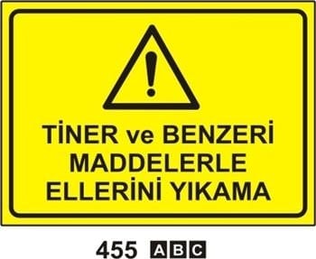 Tiner ve Benzeri Maddelerle Ellerini Yıkama 50x70 cm Dekota (Forex) 3mm