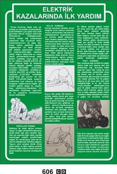 Elektrik Kazlarında İlk yardım 25x35 cm Sticker (Yapışkanlı) Etiket