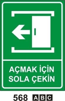 Açmak İçin Sola Çekin 25x35 cm Sticker (Yapışkanlı) Etiket
