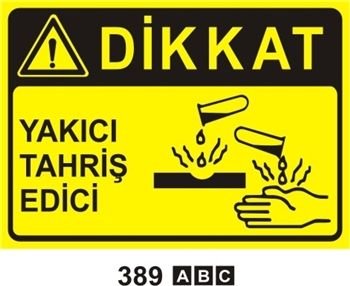 Yakıcı Tahriş Edici 35x50 cm PVC(Plastik) 0,50mm