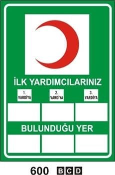 İlk Yardımcılarınız 25x35 cm Sticker (Yapışkanlı) Etiket