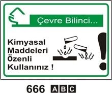 Kimyasal Maddeleri Özenle Kullanınız 35x50 cm Saç (Galvaniz) 0,50mm