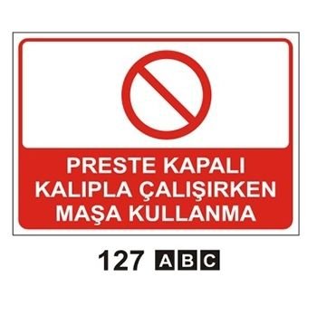 PRESTE KAPALI KALIP KULLANIRKEN MAŞA KULLANMA 35x50 cm PVC(Plastik) 0,50mm