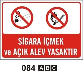 Sigara İçmek ve Açık Alev Yasaktır 25x35 cm Sticker (Yapışkanlı) Etiket