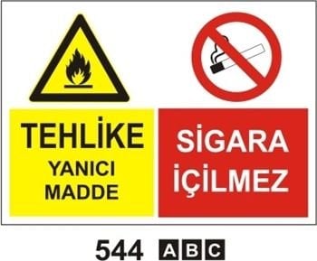 Tehlike Yanıcı Madde Sigara İçilmez 25x35 cm Dekota (Forex) 3mm