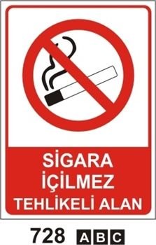 Sigara İçilmez Tehlikeli Alan 25x35 cm Dekota (Forex) 3mm