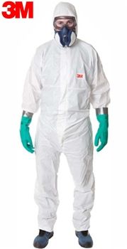 3M 4545 WM 4545 Beyaz Lamine Özel Ambalajlı Tulum  Biyolojik Koruma BEDEN -L