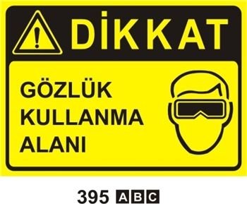 Dikkat Gözlük Kullanma Alanı 25x35 cm Sticker (Yapışkanlı) Etiket