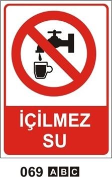 İçilmez Su 35x50 cm Sticker (Yapışkanlı) Etiket