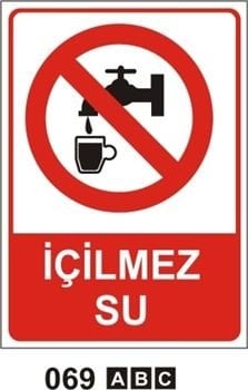 İçilmez Su 25x35 cm Sticker (Yapışkanlı) Etiket