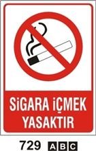 Sigara İçmek Yasaktır 35x50 cm Saç (Galvaniz) 0,50mm