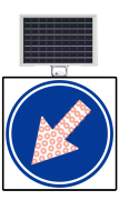 Güneş enerjili LED’li sola mecburi yön 600x600 mm