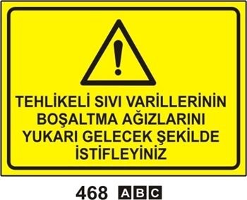 Tehlikeli Sıvı Varillerinin Boşaltma Ağızlarını Yukarı Gelecek Şekilde İstifleyiniz 50x70 cm Dekota (Forex) 3mm