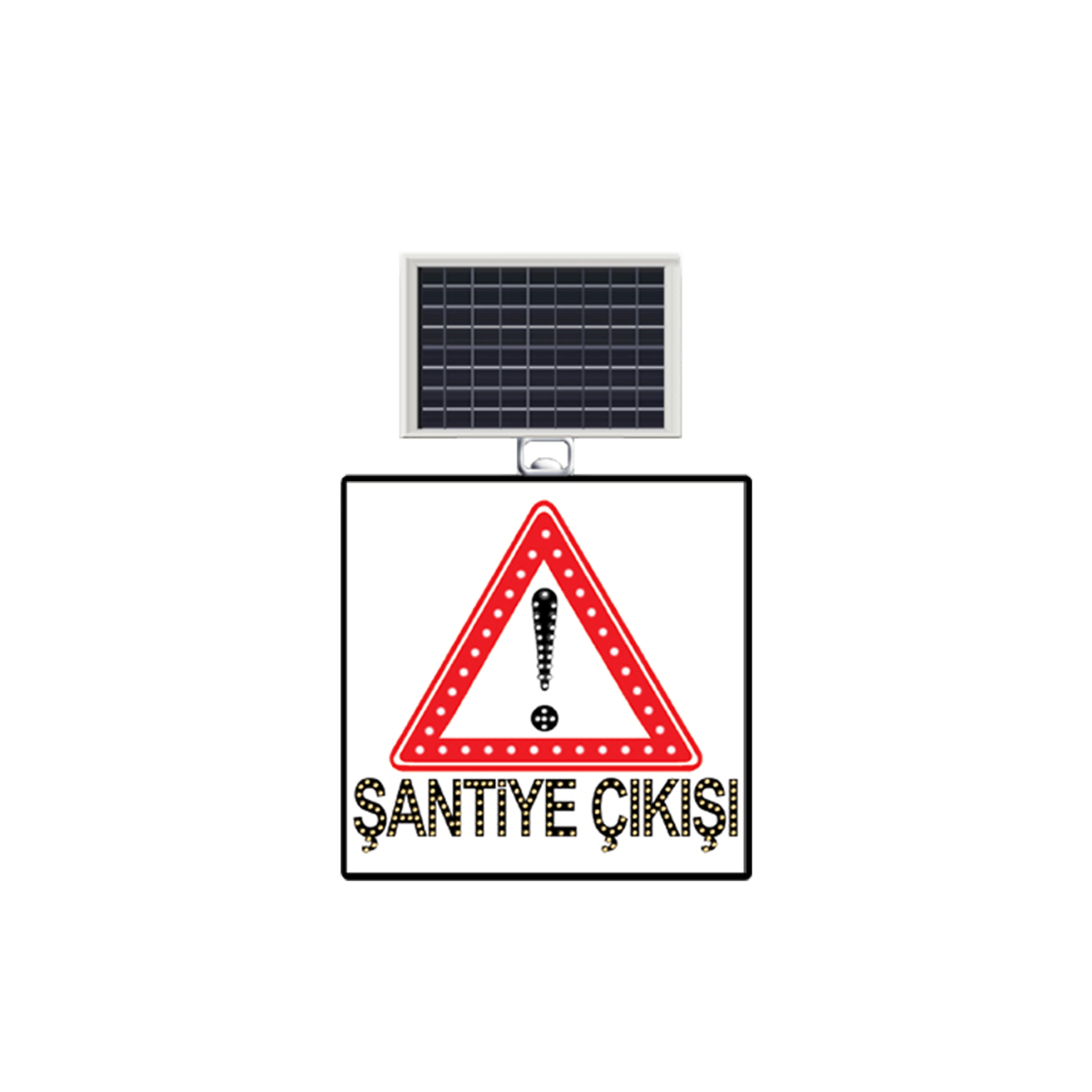 Güneş Enerjili LED’li Dikkat Şantiye Çıkışı 600x600 mm