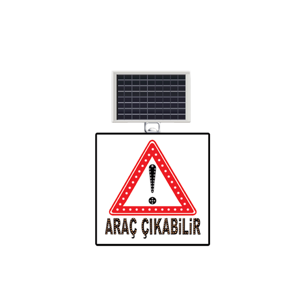 Güneş enerjili LED’li Dikkat Araç Çıkabilir 600x600 mm