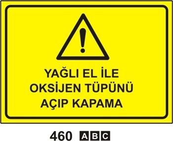 Yağlı El İle Oksijen Tüpünü Açıp Kapama 25x35 cm PVC (Plastik) 0,50mm