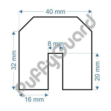 Puffyguard I U Profil Kenar Köşe Koruyucu Sünger A2 40 x 40 x 1000 mm