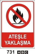 Ateşle Yaklaşma 25x35 cm PVC (Plastik) 0,50mm