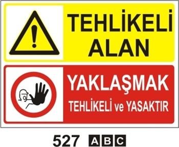 Tehlikeli Alan Yaklaşmak Tehlikeli ve Yasaktır 50x70 cm Saç (Galvaniz) 0,50mm