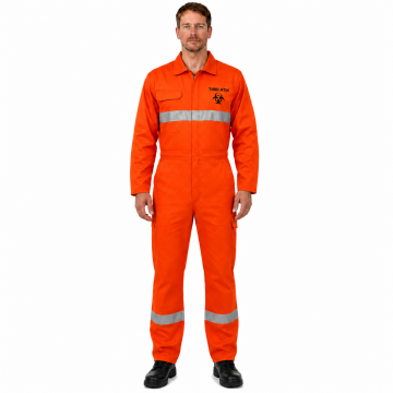 16/12 Gabardin Tıbbi Atık Tulumu Turuncu