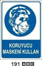 Koruyucu Maskeni Kullan 25x35 cm PVC (Plastik) 0,50mm
