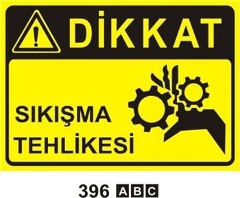 Sıkışma Tehlikesi 25x35 cm Saç (Galvaniz) 0,50mm
