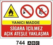 Yanıcı Madde Sigara İçilmez Açık Ateşle Yaklaşma 50x70 cm Dekota (Forex) 3mm