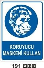 Koruyucu Maskeni Kullan 50x70 cm Saç (Galvaniz) 0,50mm