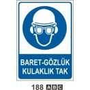 Baret Gözlük Kulaklık Tak 25x35 cm PVC (Plastik) 0,50mm