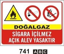 Sigara İçilmez Açık Alev Yasaktır 25x35 cm Saç (Galvaniz) 0,50mm
