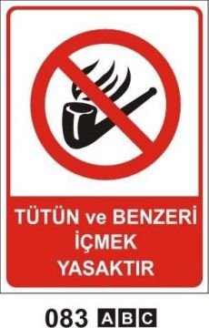 Tütün ve Benzeri İçmek Yasaktır 35x50 cm Sticker (Yapışkanlı) Etiket