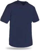 V Yaka Penye Tişört Kısa Kollu Lacivert L