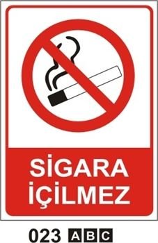 Sigara İçilmez 35x50 cm Sticker (Yapışkanlı) Etiket