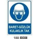 Baret Gözlük Kulaklık Tak 35x50 cm Saç (Galvaniz) 0,50mm