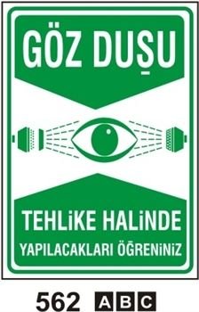 Göz Duşu Tehlike Halinde Yapılacakları Öğreniniz 35x50 cm Saç (Galvaniz) 0,50mm