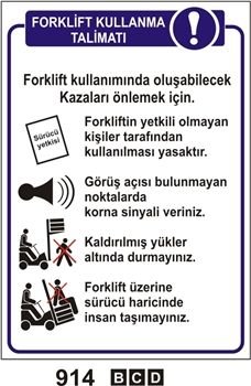 Forklift Kullanma Talimatı 35x50 cm PVC(Plastik) 0,50mm