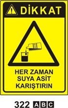 Her Zaman Suya Asit Karıştırın 35x50 cm PVC(Plastik) 0,50mm