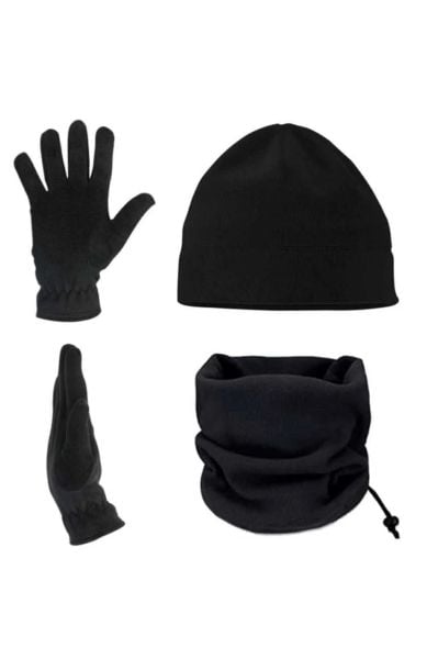 Polar Siyah Bere Boyunluk Ve Eldiven - 3'lü Set