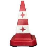 Kedi Gözlü Koni Kırmızı Beyaz Ağırlıklı 60 cm