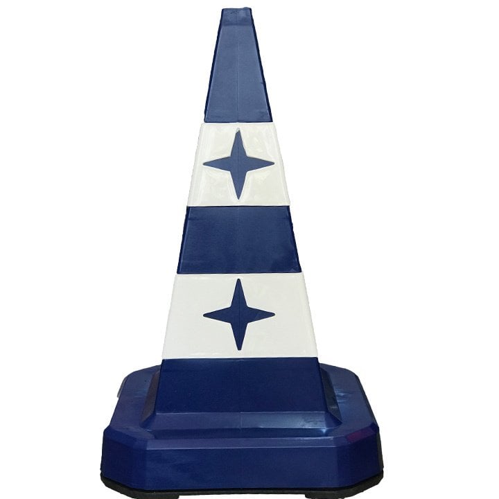 Kedi Gözlü Koni Mavi Beyaz Ağırlıklı 60 cm