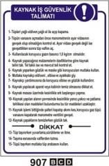 Kaynak iş Güvenlik Talimatı 35x50 cm Dekota (Forex) 3mm